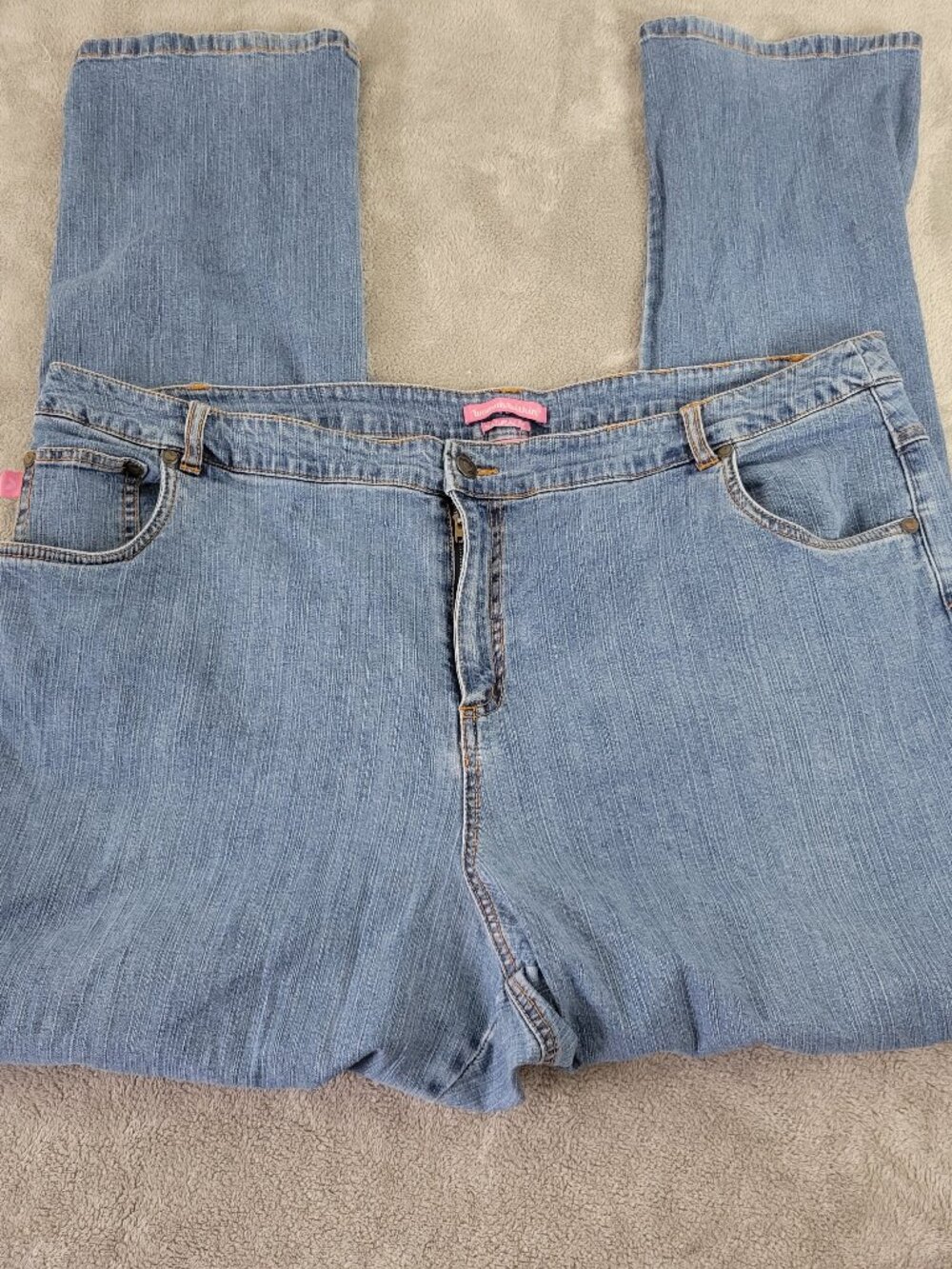 Woman Within Jeans 24T Tall Straight Leg Medium Wash Elastic Waist SL86E